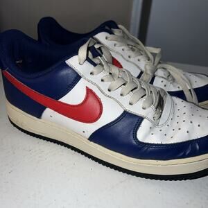 Nike Air Force 1 Low Mens Size 8.5 White Blue Red Athletic Sneakers CZ9164-100